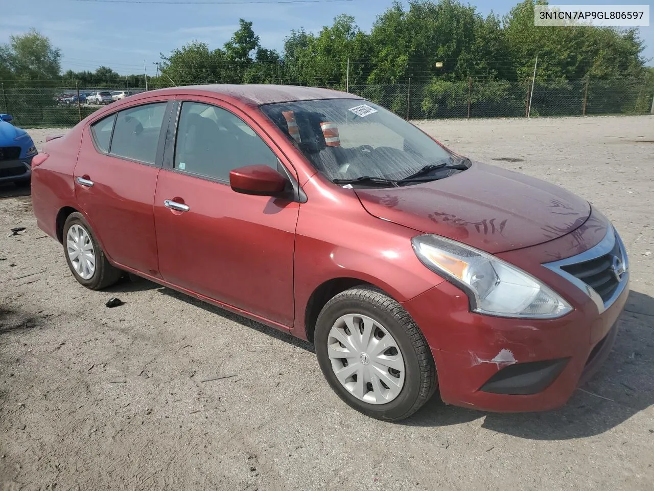 2016 Nissan Versa S VIN: 3N1CN7AP9GL806597 Lot: 67655874