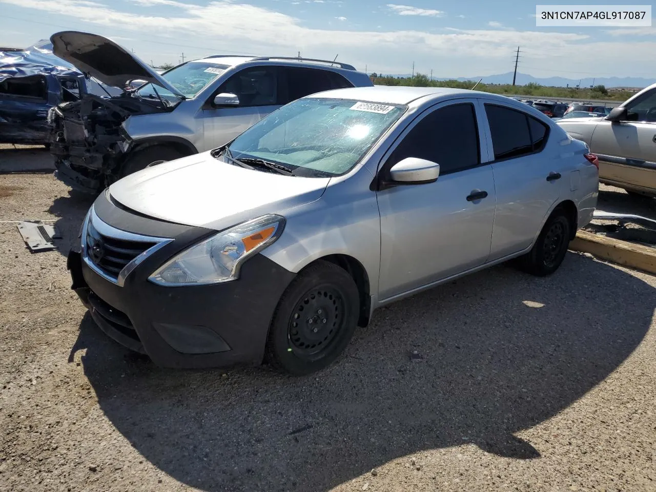 2016 Nissan Versa S VIN: 3N1CN7AP4GL917087 Lot: 68683894