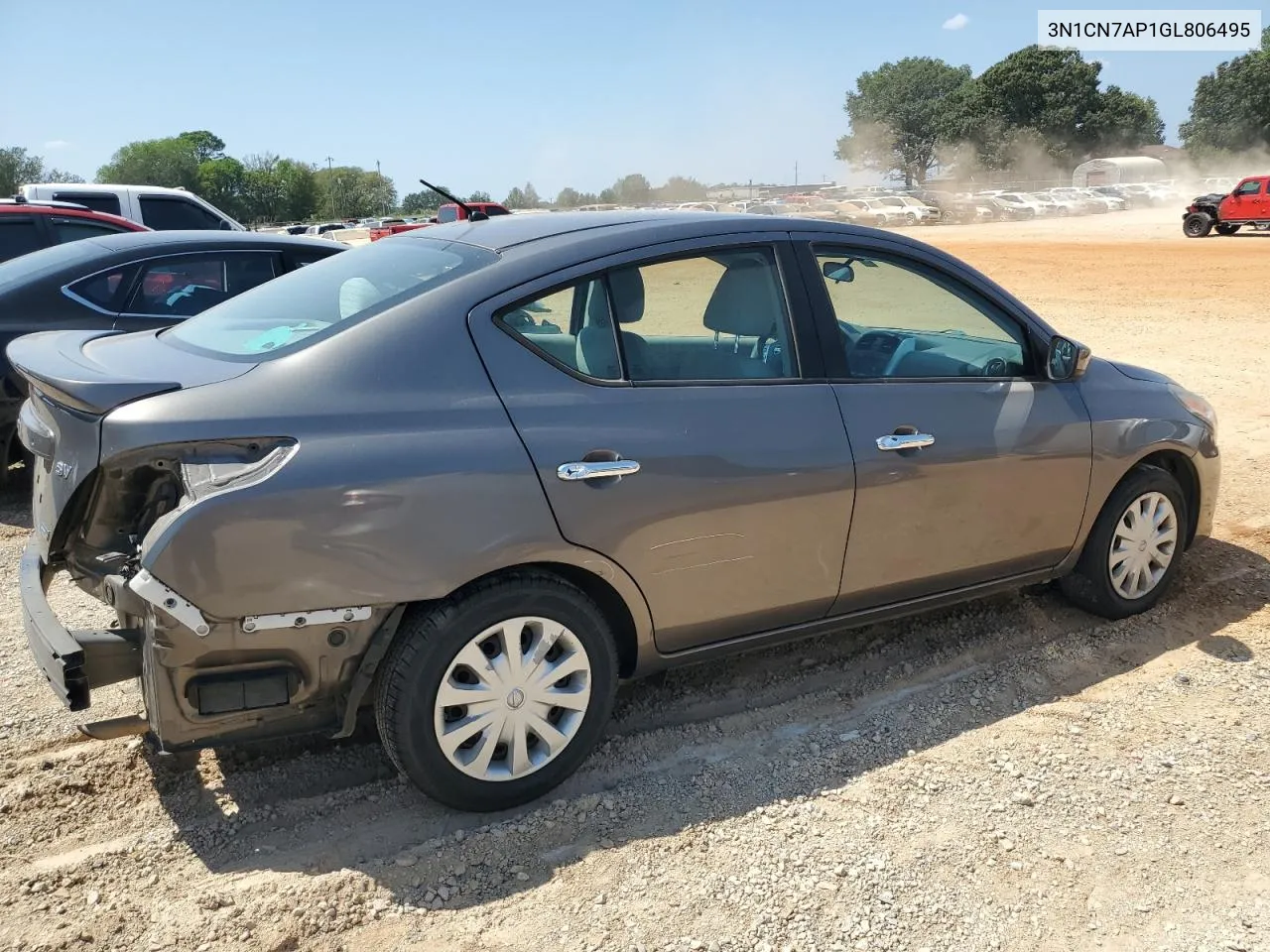 2016 Nissan Versa S VIN: 3N1CN7AP1GL806495 Lot: 69325814