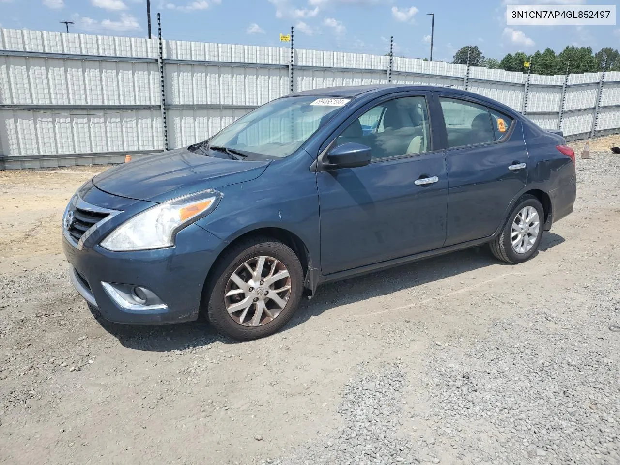 2016 Nissan Versa S VIN: 3N1CN7AP4GL852497 Lot: 69466194