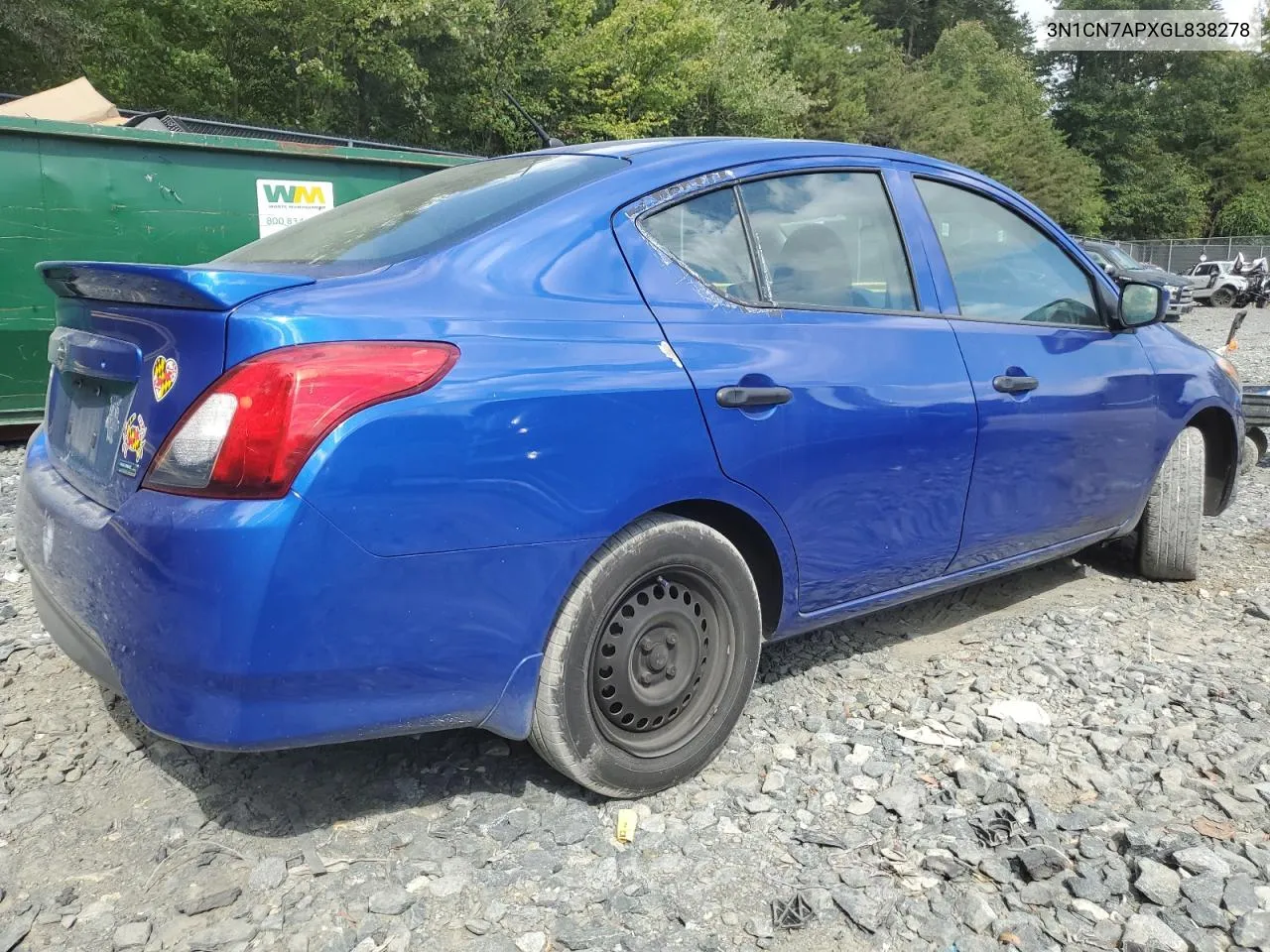 3N1CN7APXGL838278 2016 Nissan Versa S