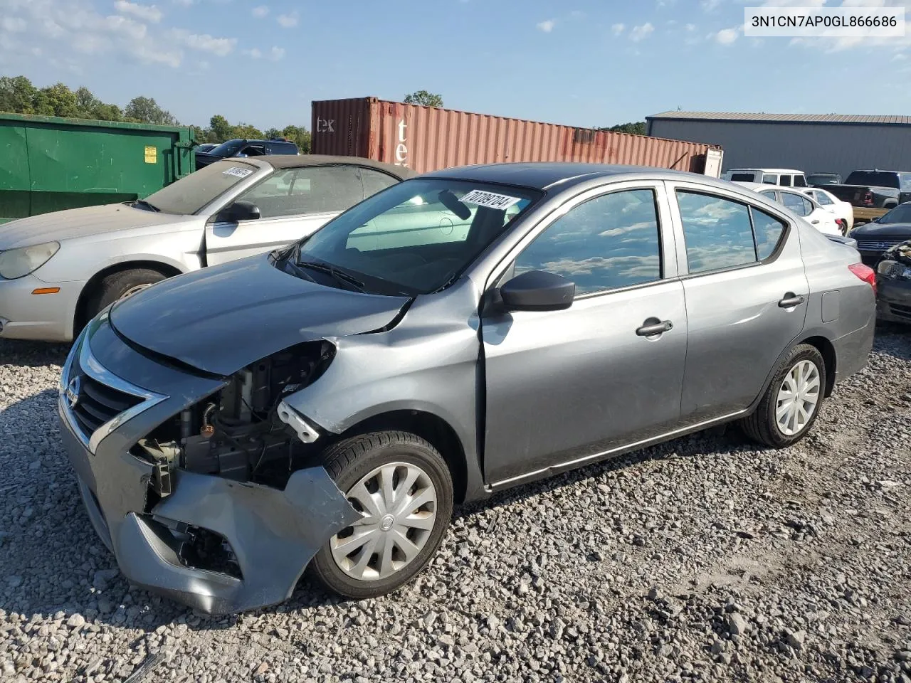 2016 Nissan Versa S VIN: 3N1CN7AP0GL866686 Lot: 70709704