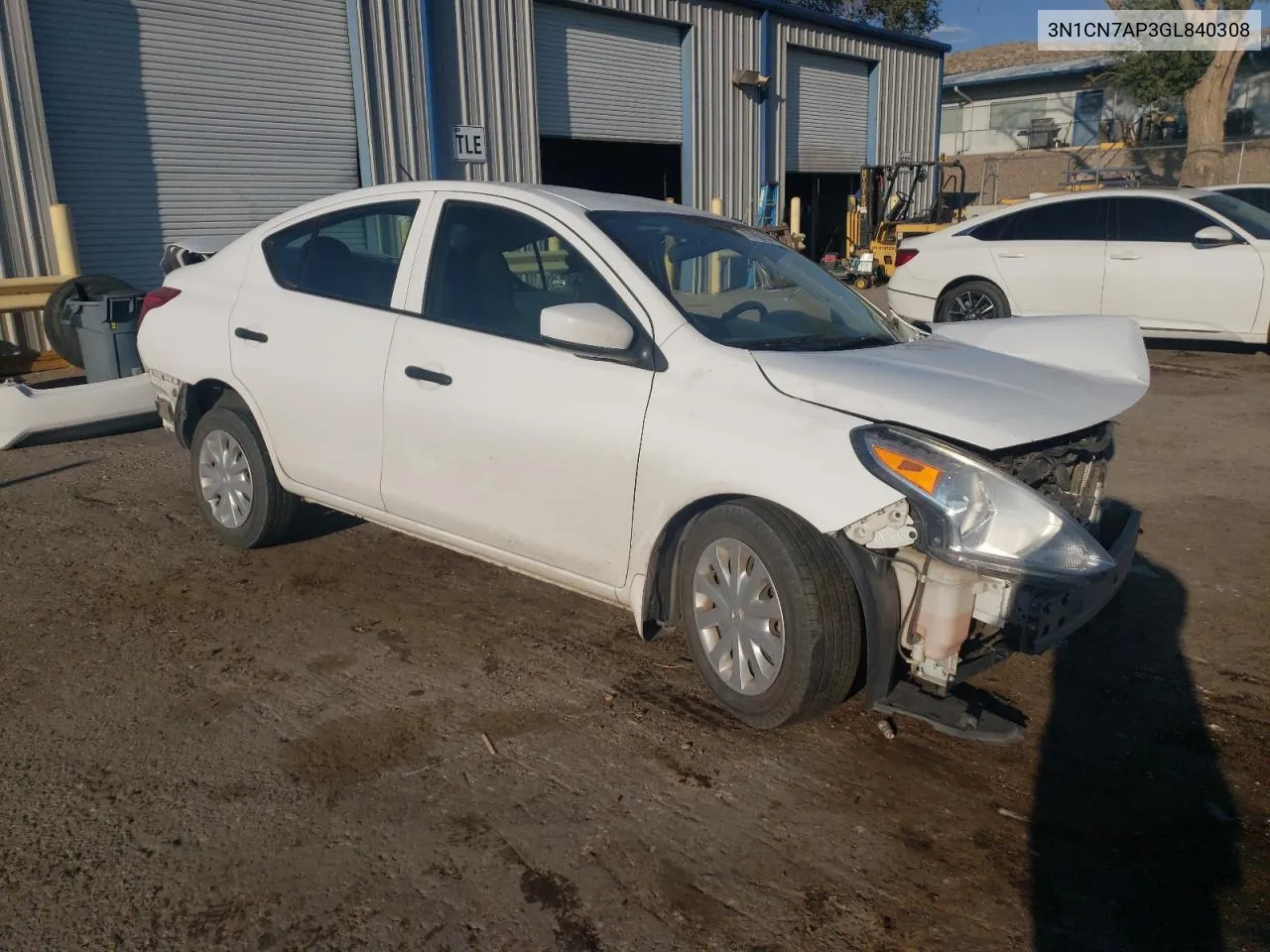 3N1CN7AP3GL840308 2016 Nissan Versa S