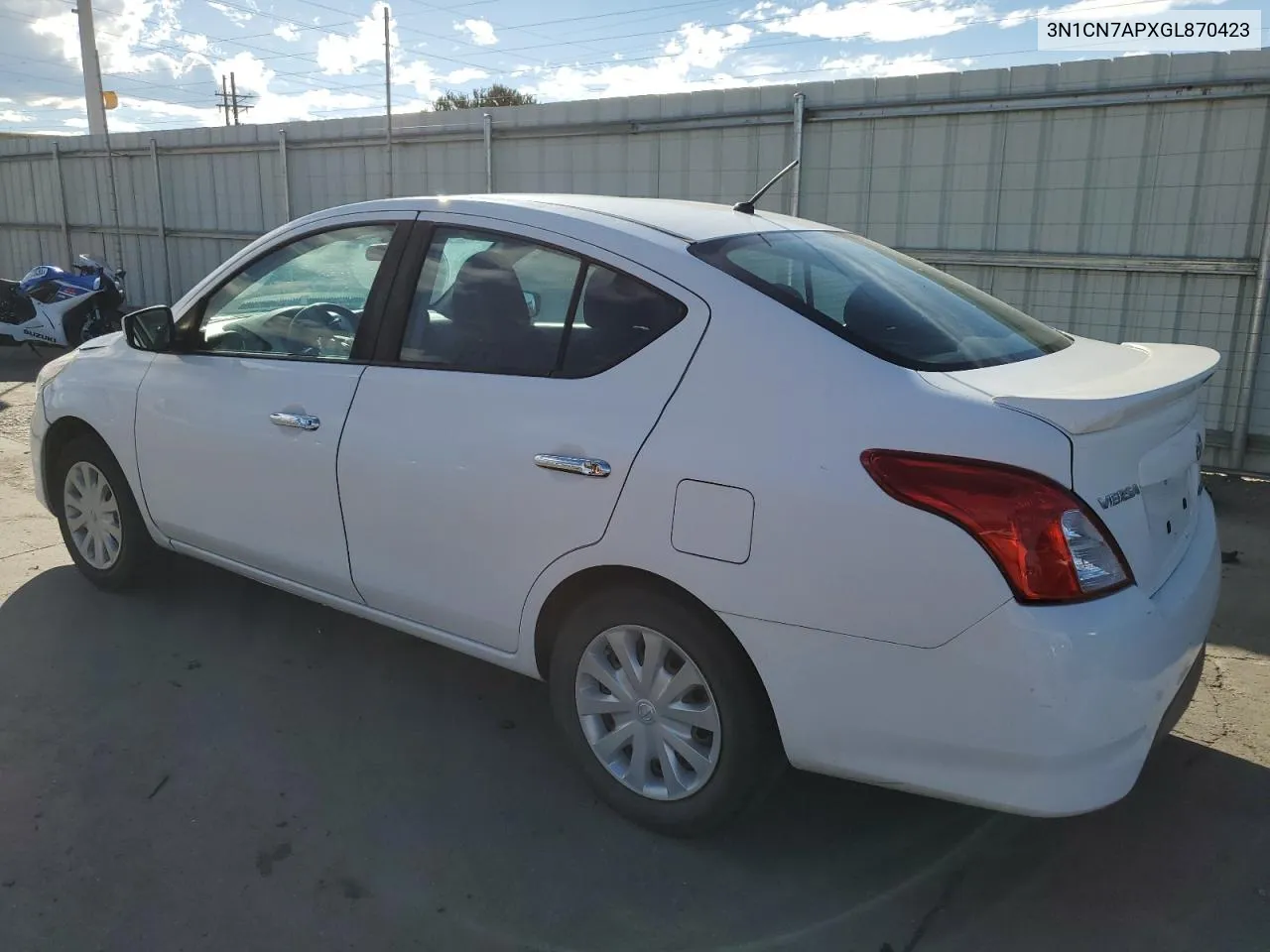 2016 Nissan Versa S VIN: 3N1CN7APXGL870423 Lot: 71043294