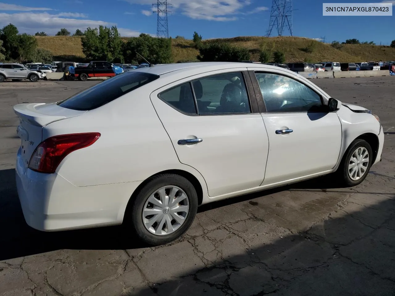 2016 Nissan Versa S VIN: 3N1CN7APXGL870423 Lot: 71043294