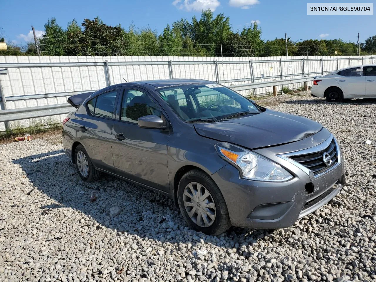 2016 Nissan Versa S VIN: 3N1CN7AP8GL890704 Lot: 71667364