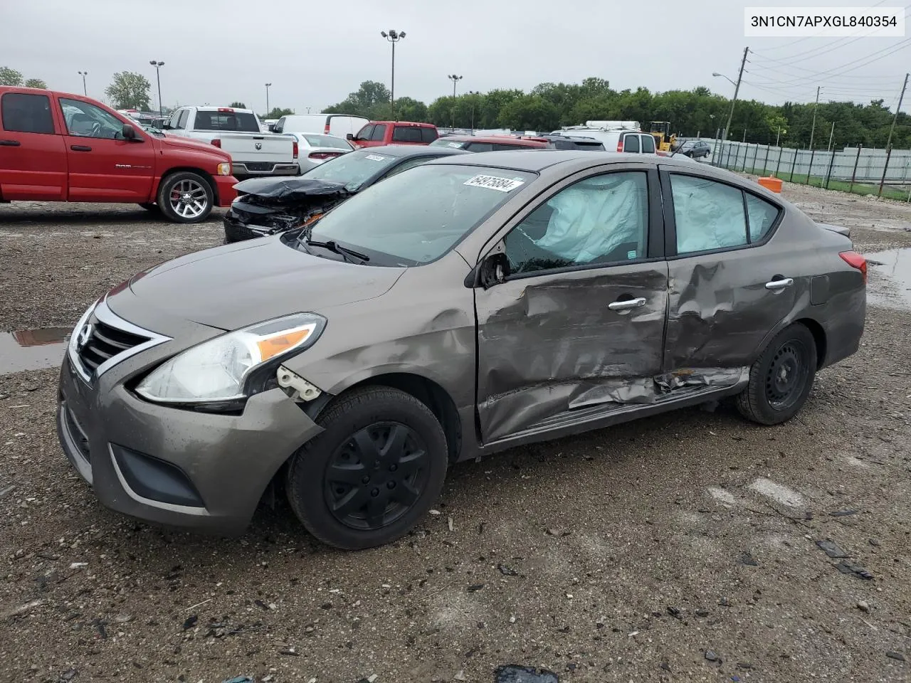 2016 Nissan Versa S VIN: 3N1CN7APXGL840354 Lot: 71993474