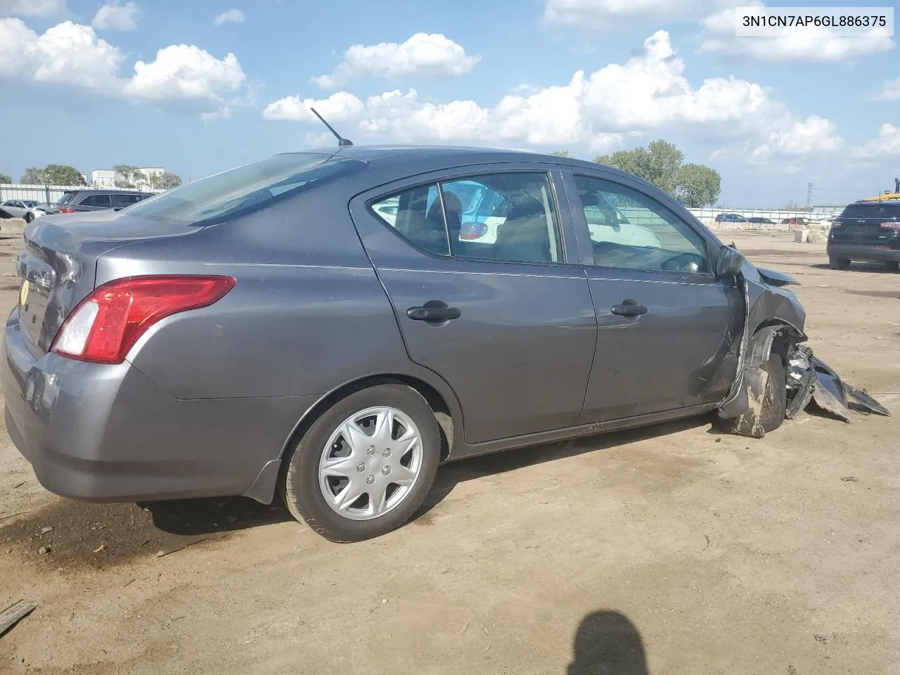 2016 Nissan Versa S VIN: 3N1CN7AP6GL886375 Lot: 72221514