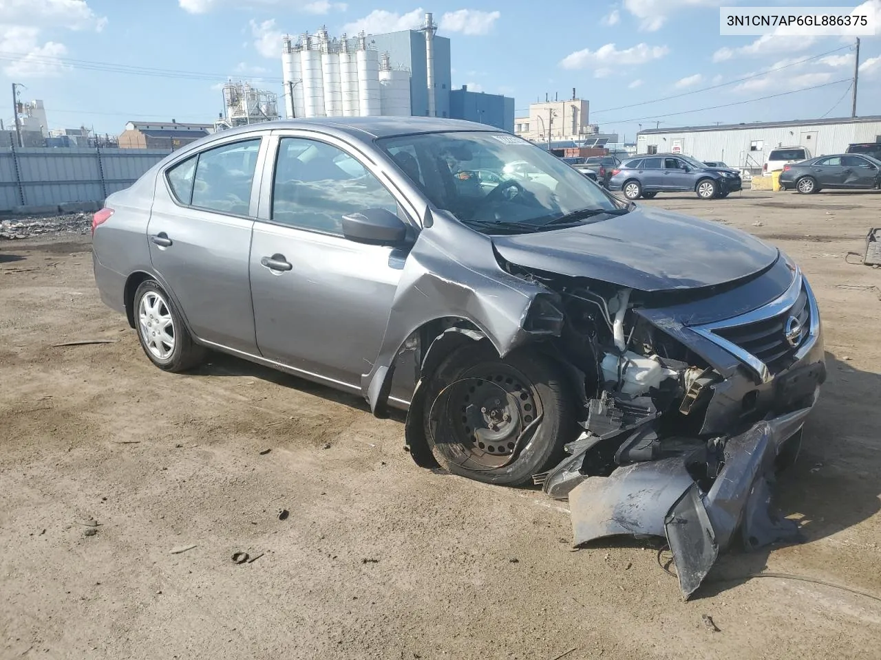 2016 Nissan Versa S VIN: 3N1CN7AP6GL886375 Lot: 72221514