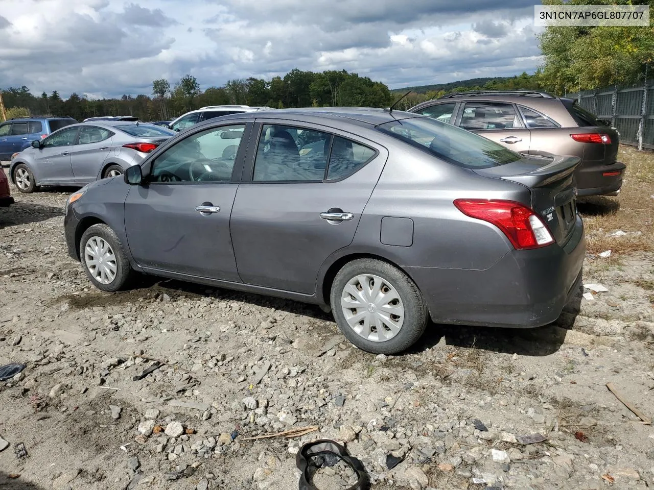 2016 Nissan Versa S VIN: 3N1CN7AP6GL807707 Lot: 72277504