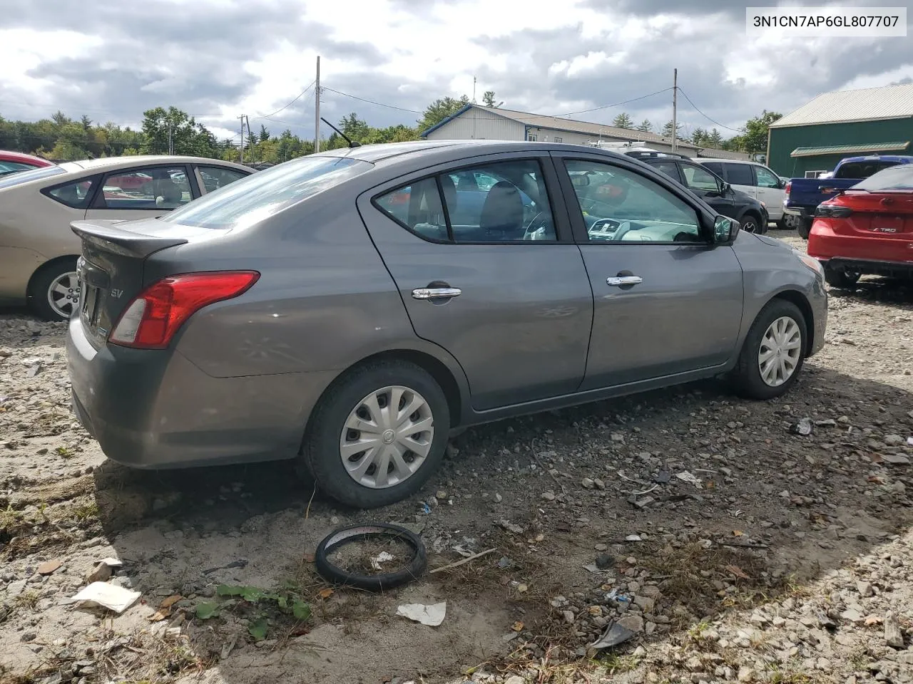 2016 Nissan Versa S VIN: 3N1CN7AP6GL807707 Lot: 72277504