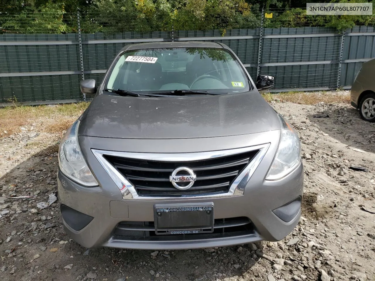 2016 Nissan Versa S VIN: 3N1CN7AP6GL807707 Lot: 72277504