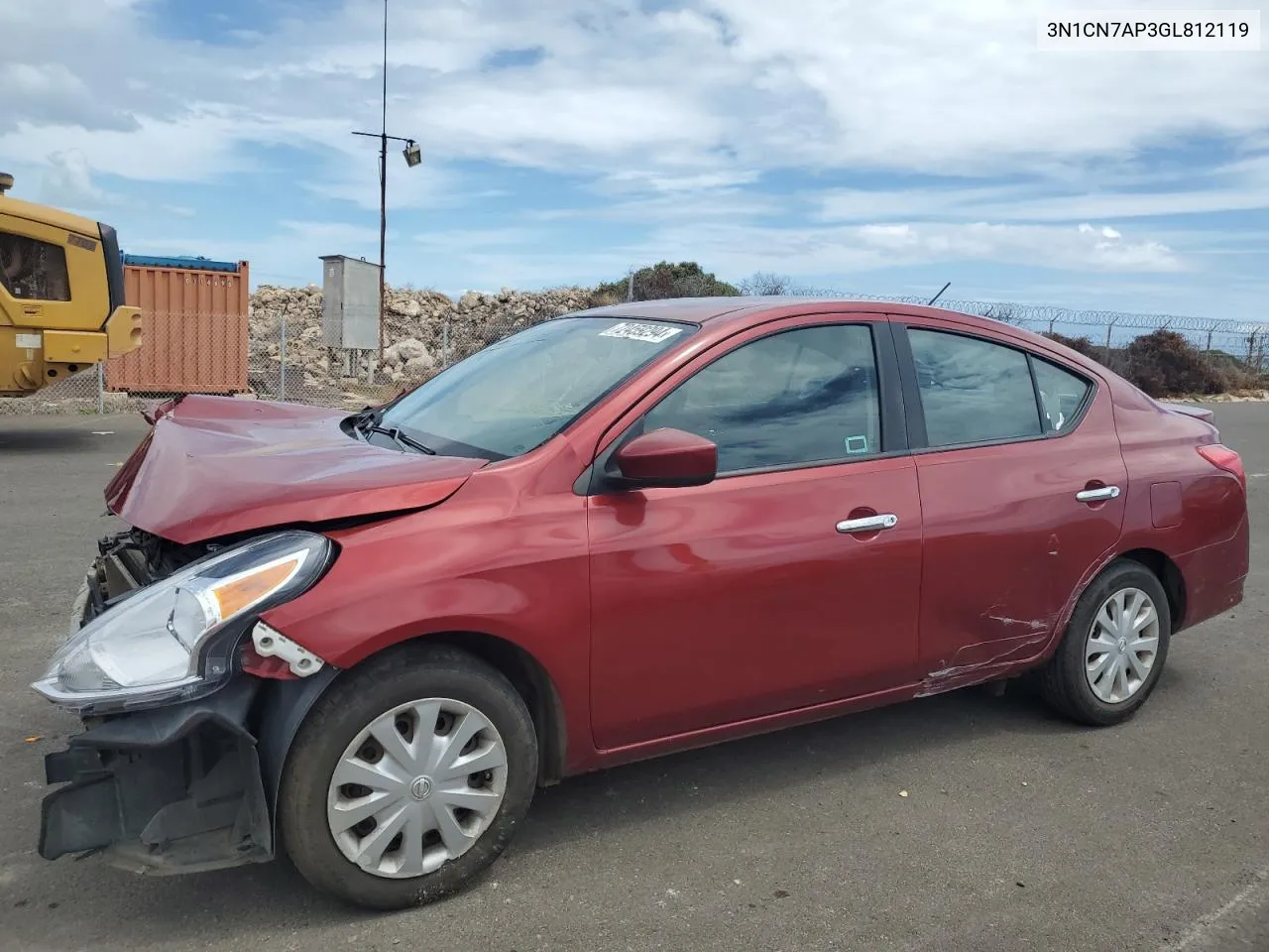 2016 Nissan Versa S VIN: 3N1CN7AP3GL812119 Lot: 72459294