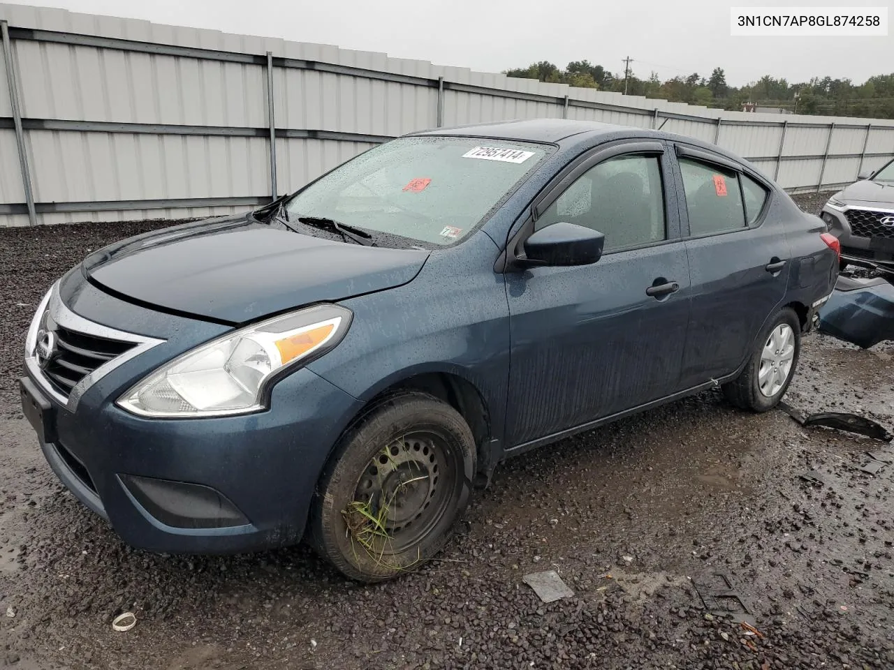 2016 Nissan Versa S VIN: 3N1CN7AP8GL874258 Lot: 72957414