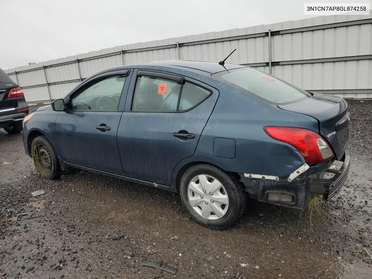 2016 Nissan Versa S VIN: 3N1CN7AP8GL874258 Lot: 72957414