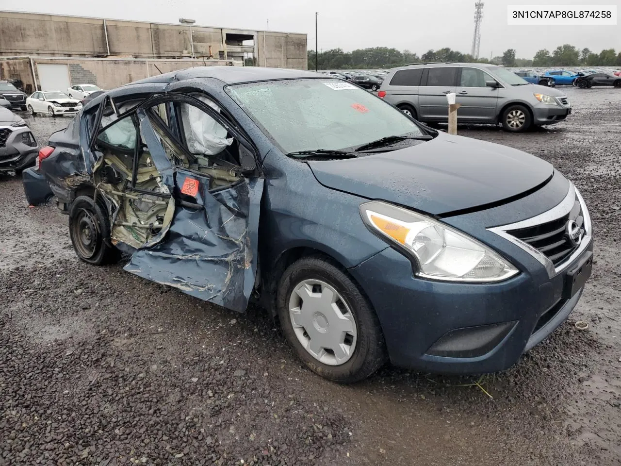 2016 Nissan Versa S VIN: 3N1CN7AP8GL874258 Lot: 72957414