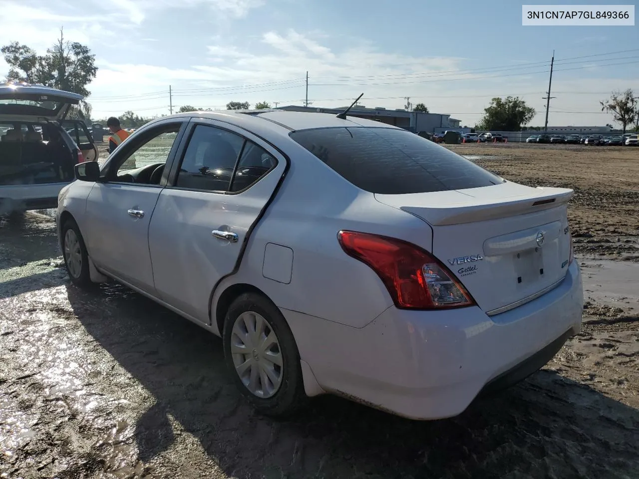 2016 Nissan Versa S VIN: 3N1CN7AP7GL849366 Lot: 73857654