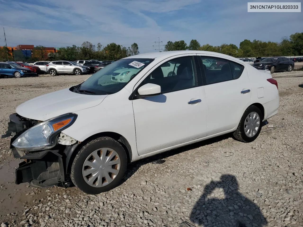 2016 Nissan Versa S VIN: 3N1CN7AP1GL820333 Lot: 74188554