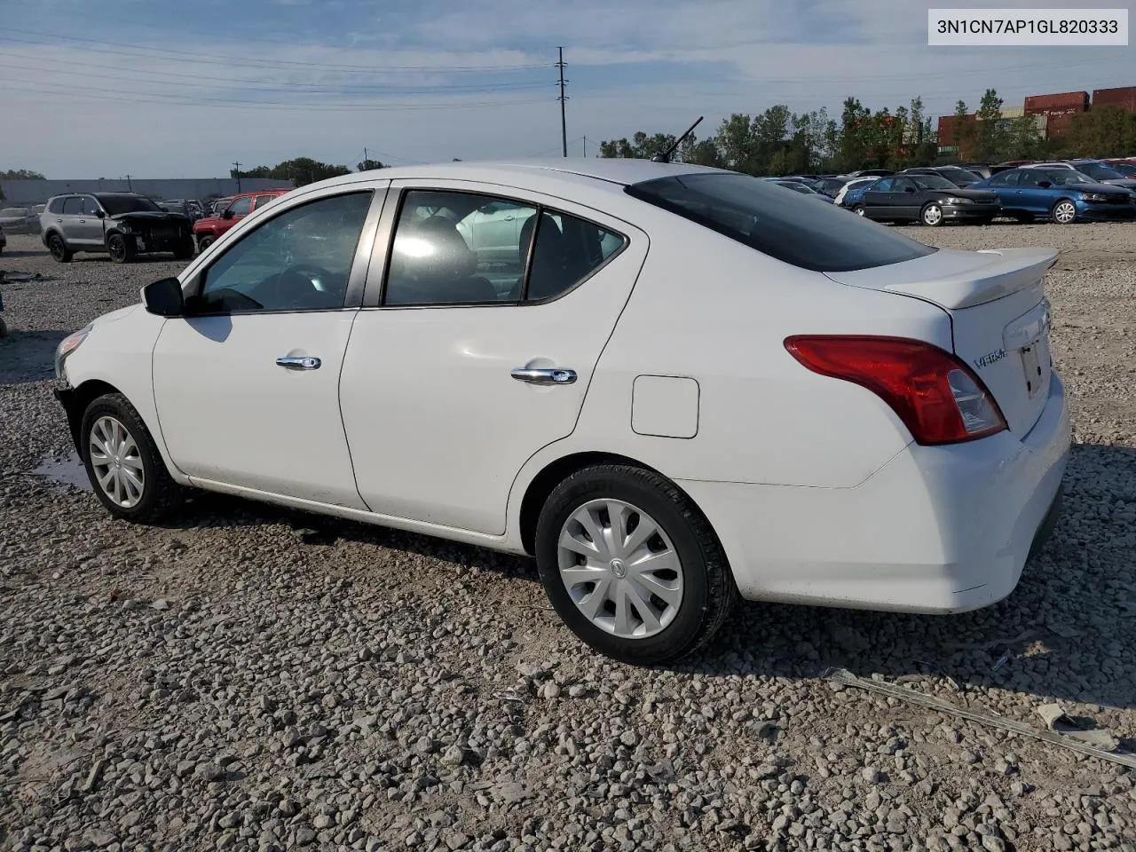 2016 Nissan Versa S VIN: 3N1CN7AP1GL820333 Lot: 74188554