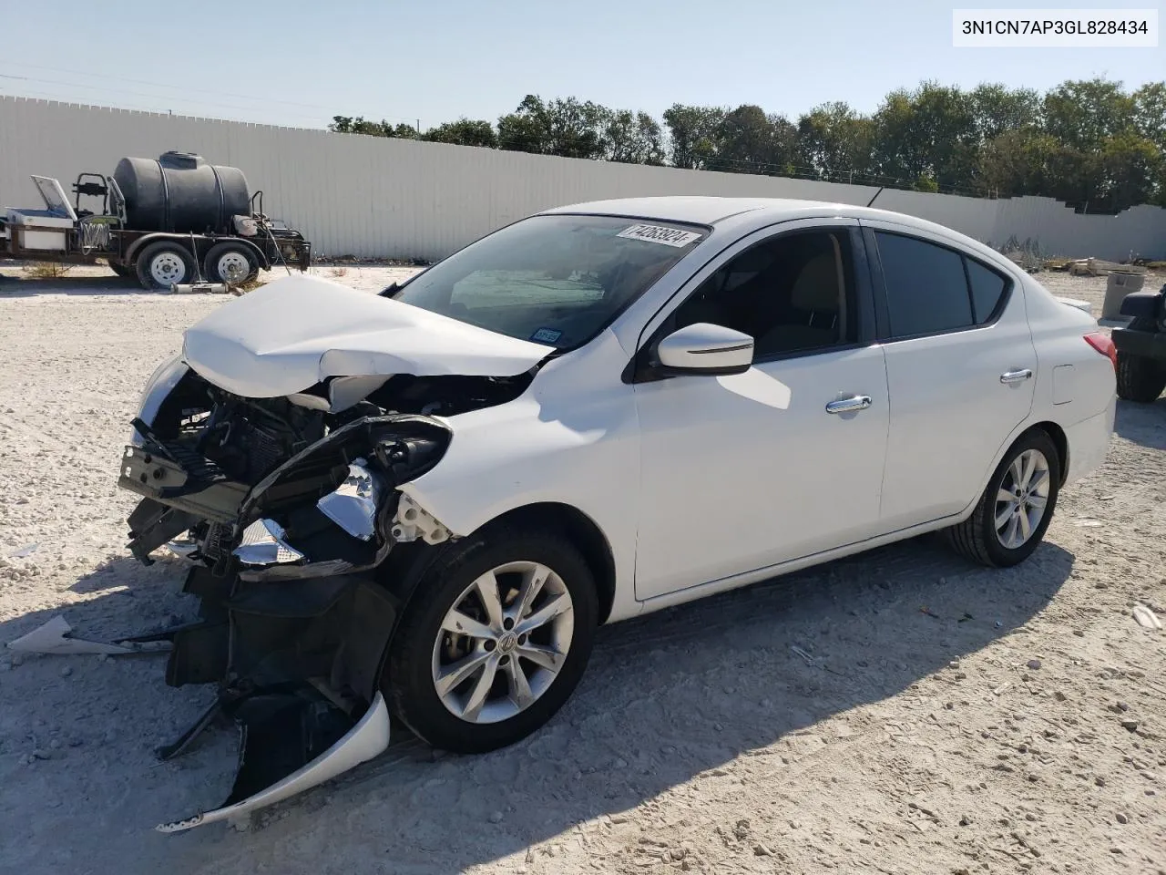 2016 Nissan Versa S VIN: 3N1CN7AP3GL828434 Lot: 74263924