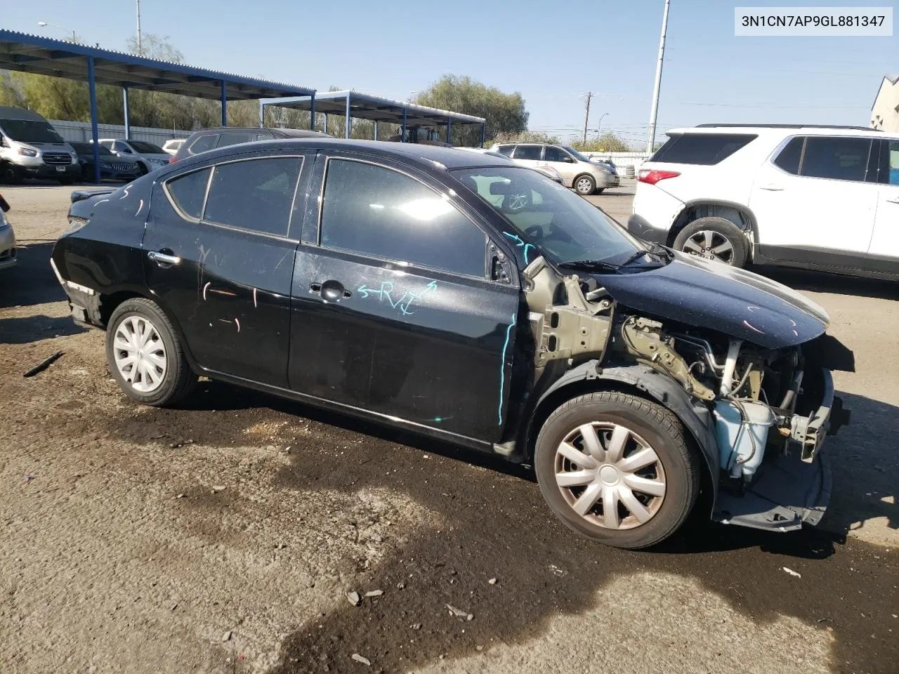 2016 Nissan Versa S VIN: 3N1CN7AP9GL881347 Lot: 74343274