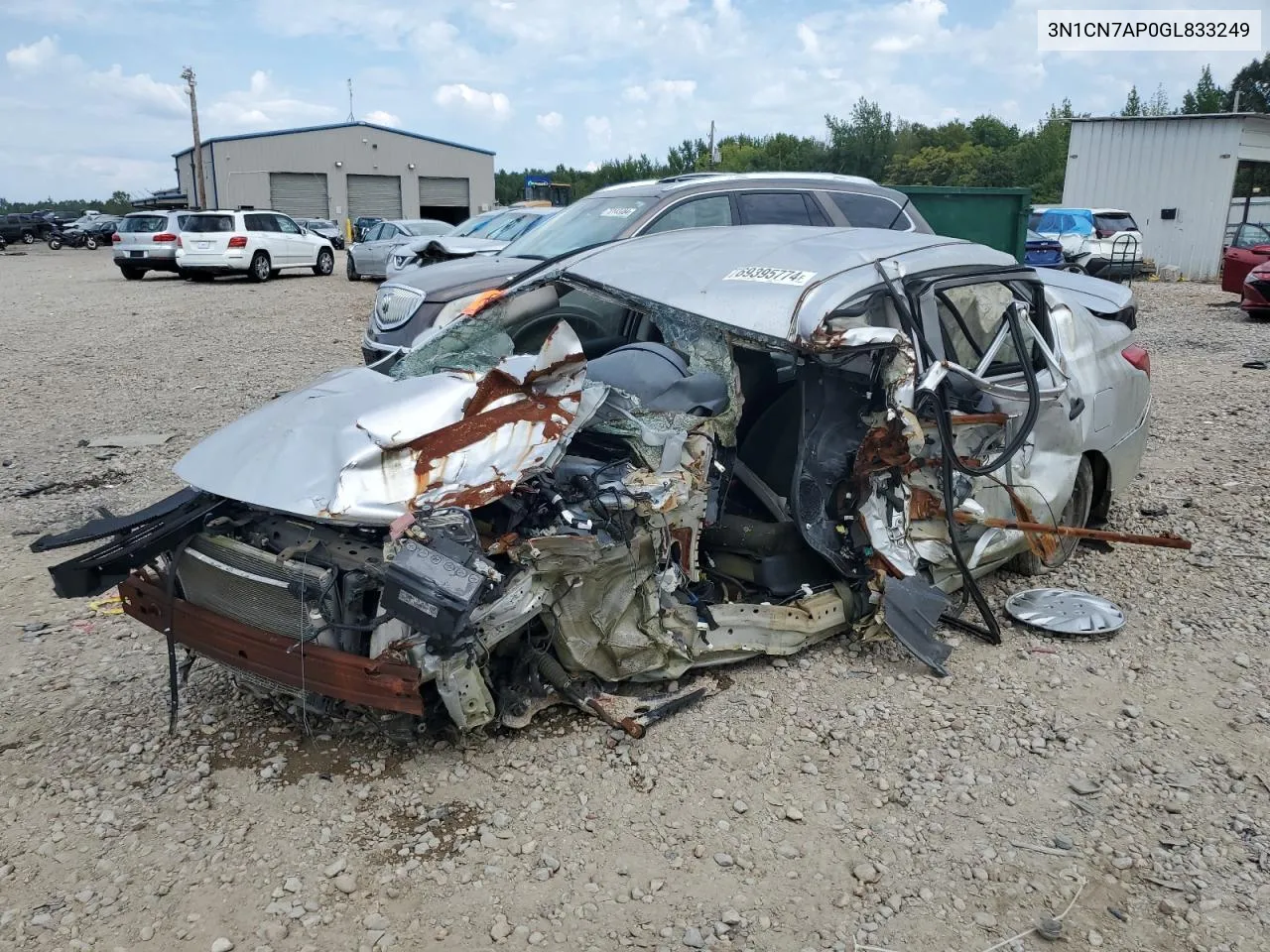 2016 Nissan Versa S VIN: 3N1CN7AP0GL833249 Lot: 74675064