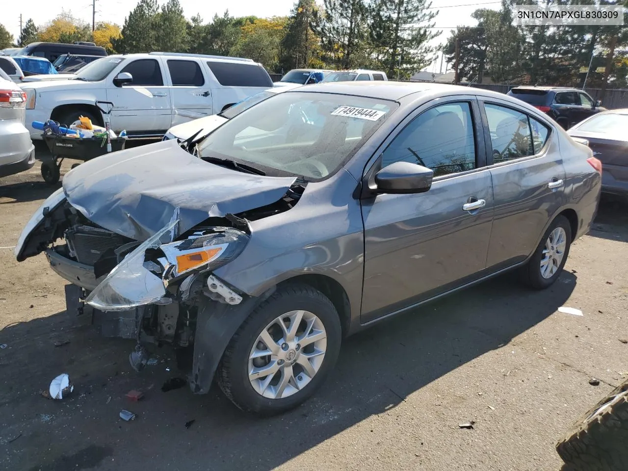 2016 Nissan Versa S VIN: 3N1CN7APXGL830309 Lot: 74919444