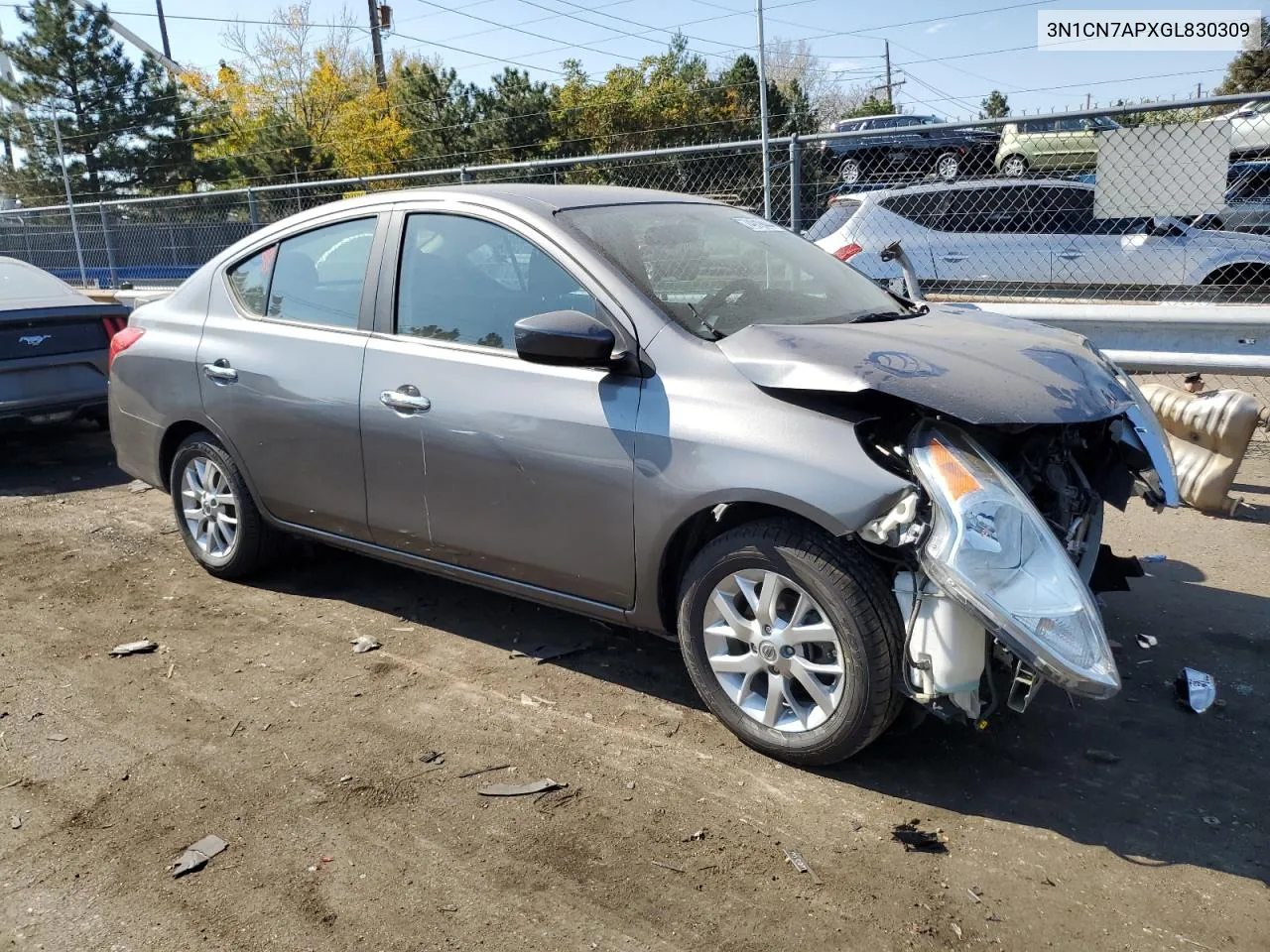 2016 Nissan Versa S VIN: 3N1CN7APXGL830309 Lot: 74919444