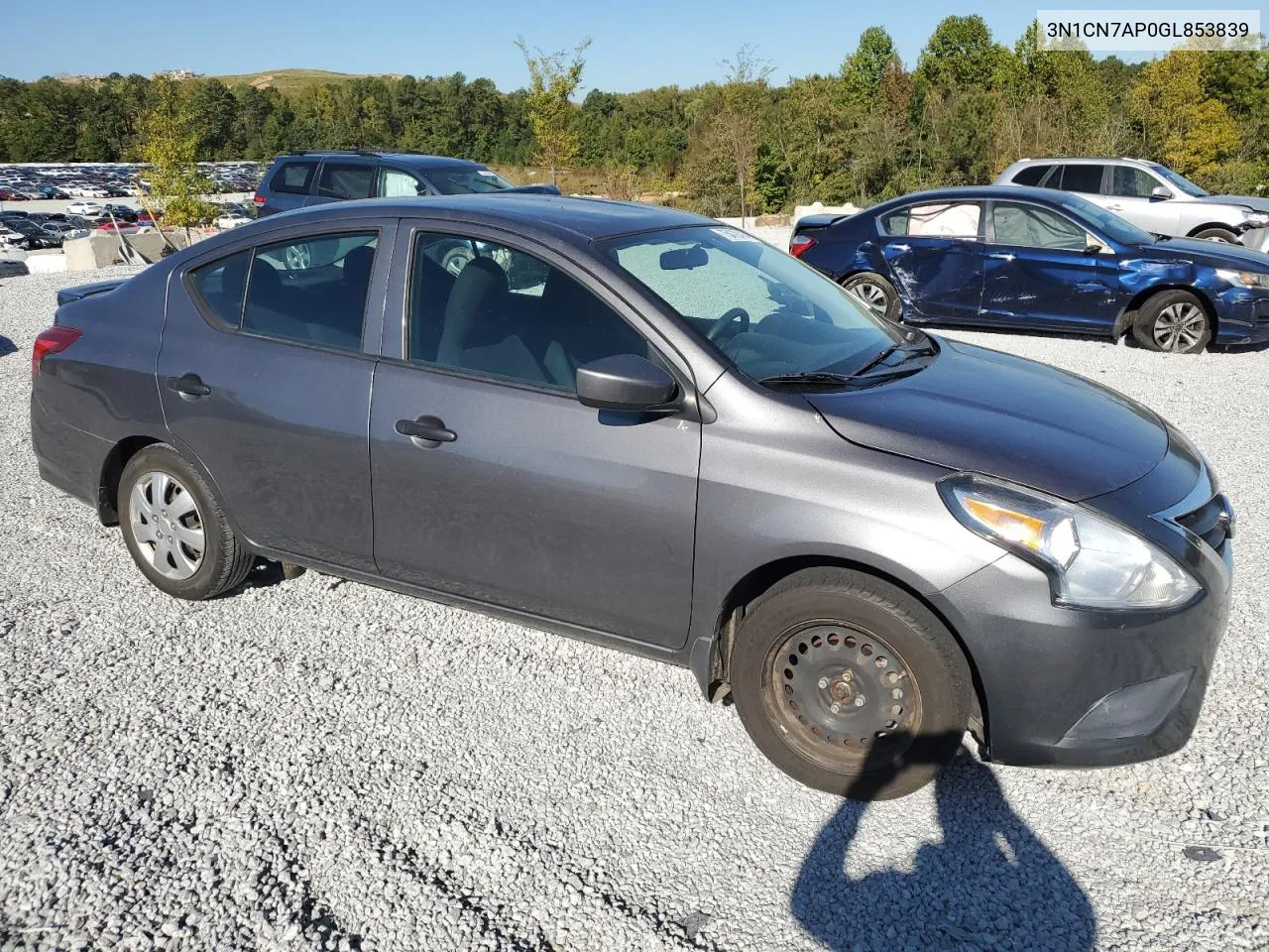 2016 Nissan Versa S VIN: 3N1CN7AP0GL853839 Lot: 75478414