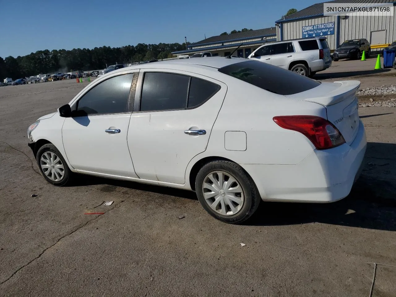 2016 Nissan Versa S VIN: 3N1CN7APXGL871698 Lot: 75558984