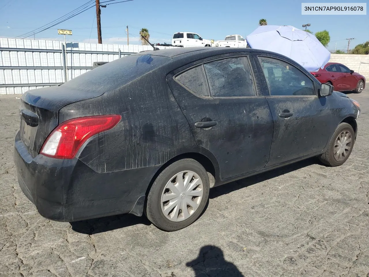 2016 Nissan Versa S VIN: 3N1CN7AP9GL916078 Lot: 75642514