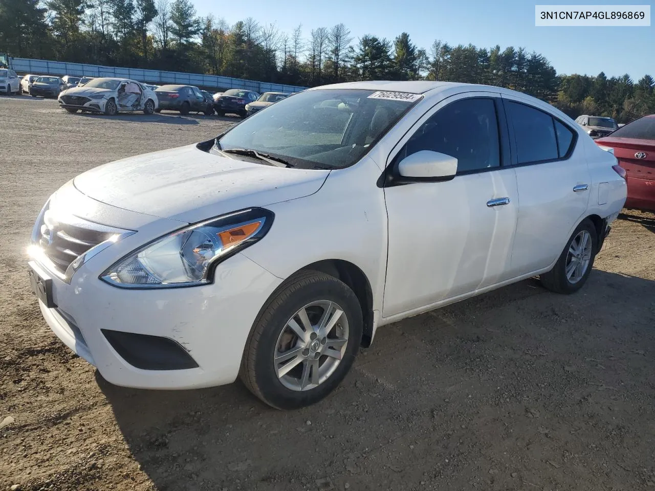 2016 Nissan Versa S VIN: 3N1CN7AP4GL896869 Lot: 76029504