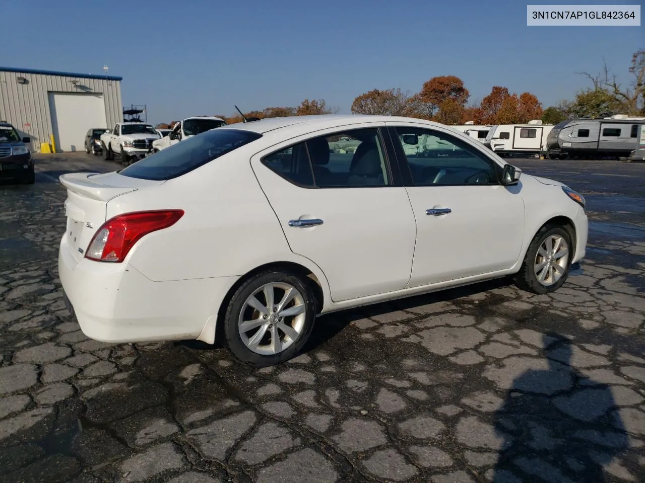 2016 Nissan Versa S VIN: 3N1CN7AP1GL842364 Lot: 76408934