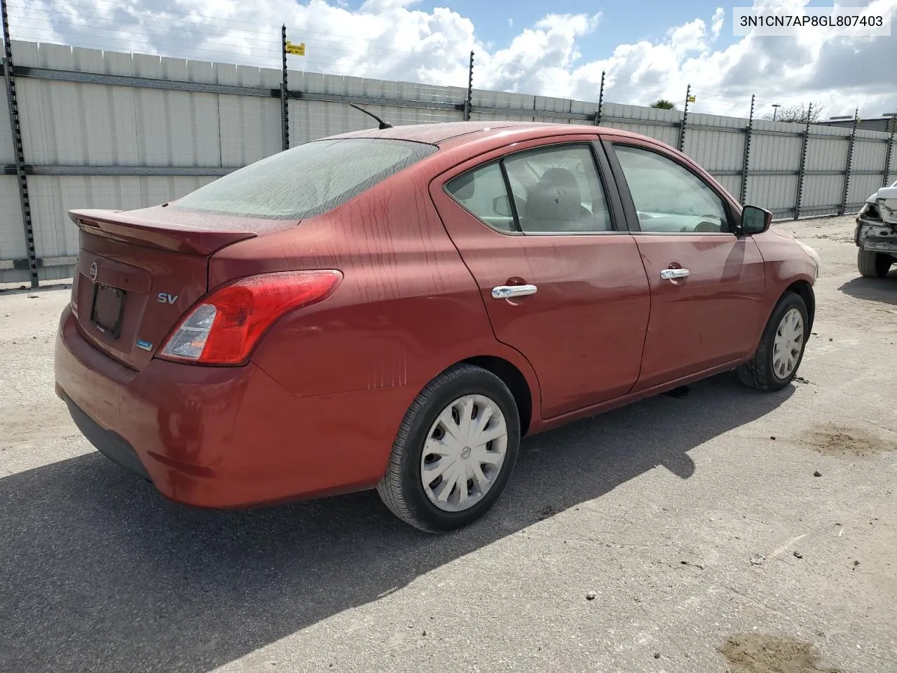 2016 Nissan Versa S VIN: 3N1CN7AP8GL807403 Lot: 76537444