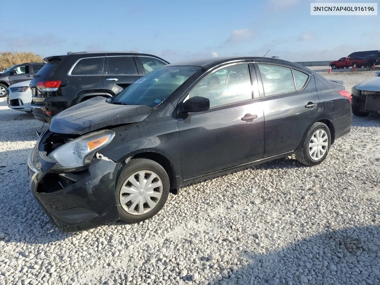 2016 Nissan Versa S VIN: 3N1CN7AP4GL916196 Lot: 77439834