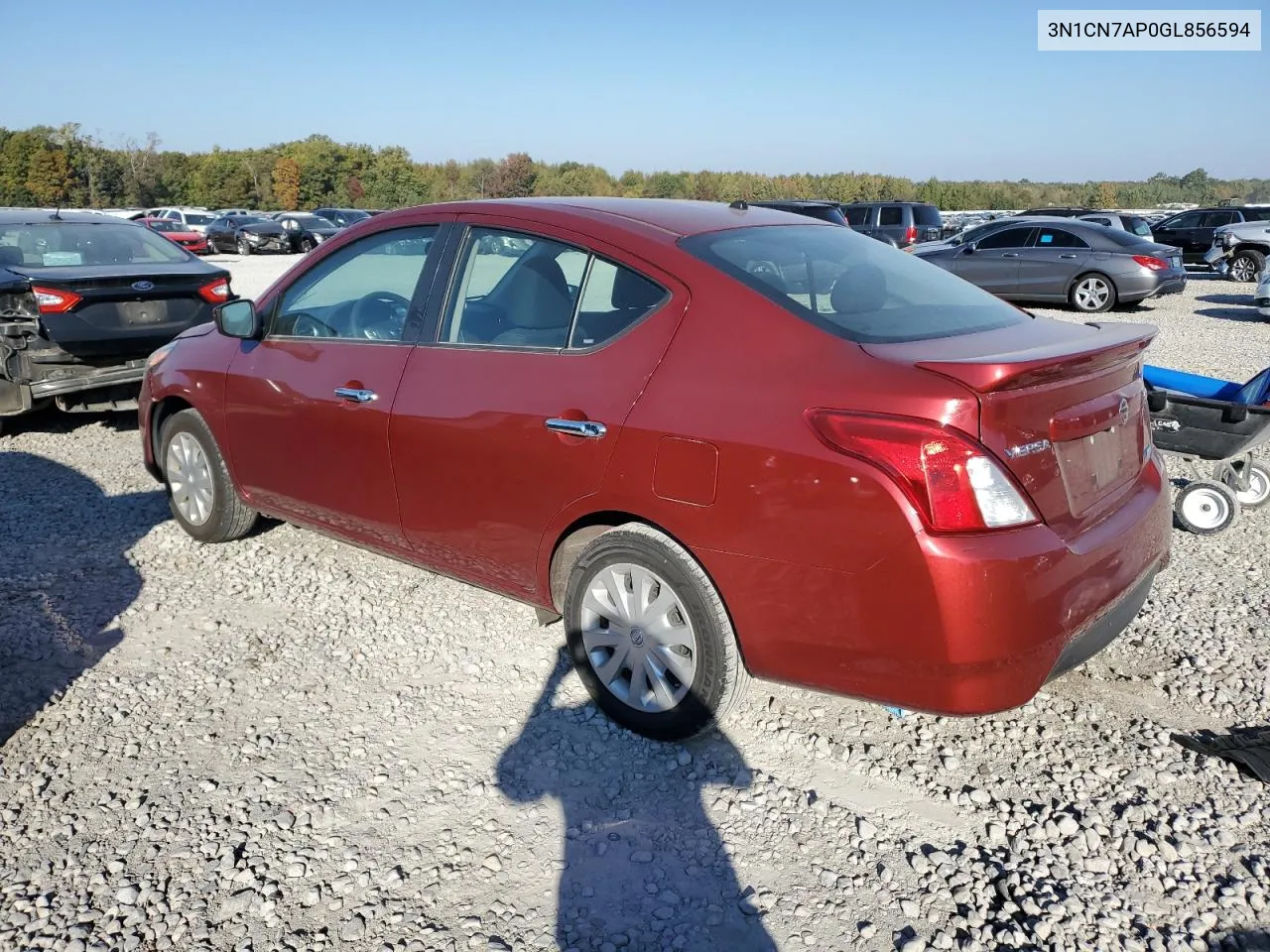 2016 Nissan Versa S VIN: 3N1CN7AP0GL856594 Lot: 78084904