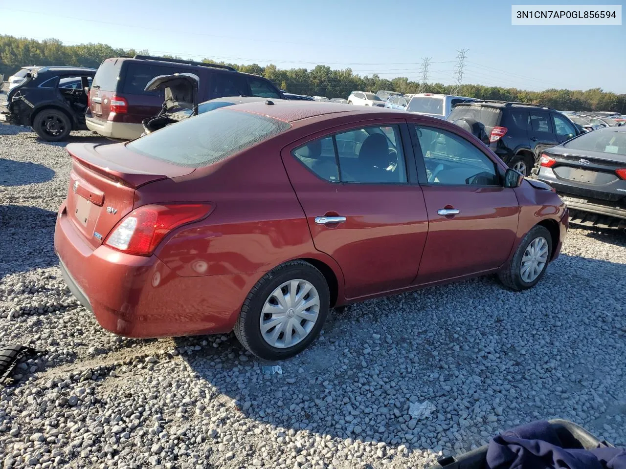 2016 Nissan Versa S VIN: 3N1CN7AP0GL856594 Lot: 78084904