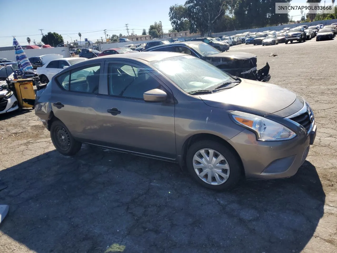 2016 Nissan Versa S VIN: 3N1CN7AP9GL833668 Lot: 79226324