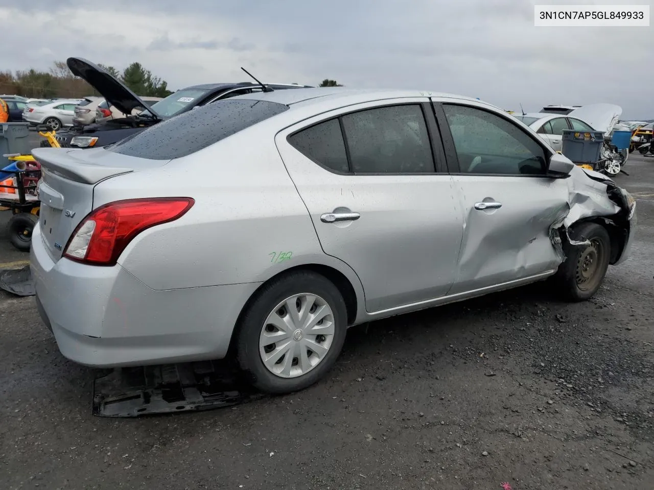 2016 Nissan Versa S VIN: 3N1CN7AP5GL849933 Lot: 80710034