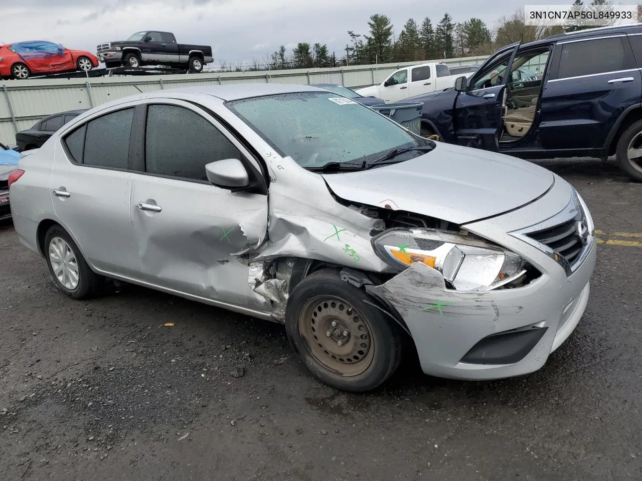 2016 Nissan Versa S VIN: 3N1CN7AP5GL849933 Lot: 80710034