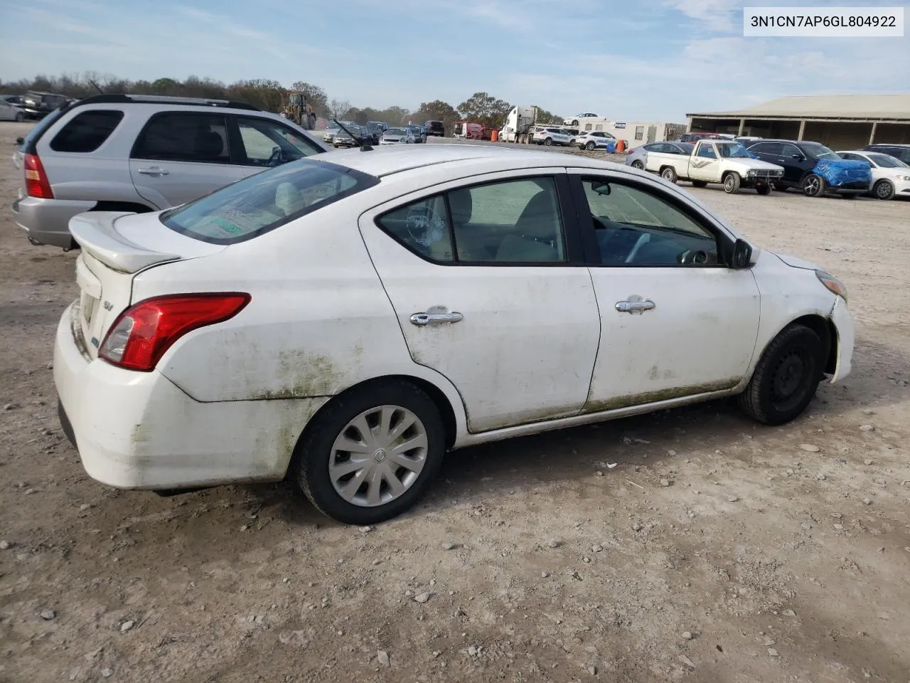 2016 Nissan Versa S VIN: 3N1CN7AP6GL804922 Lot: 80857514