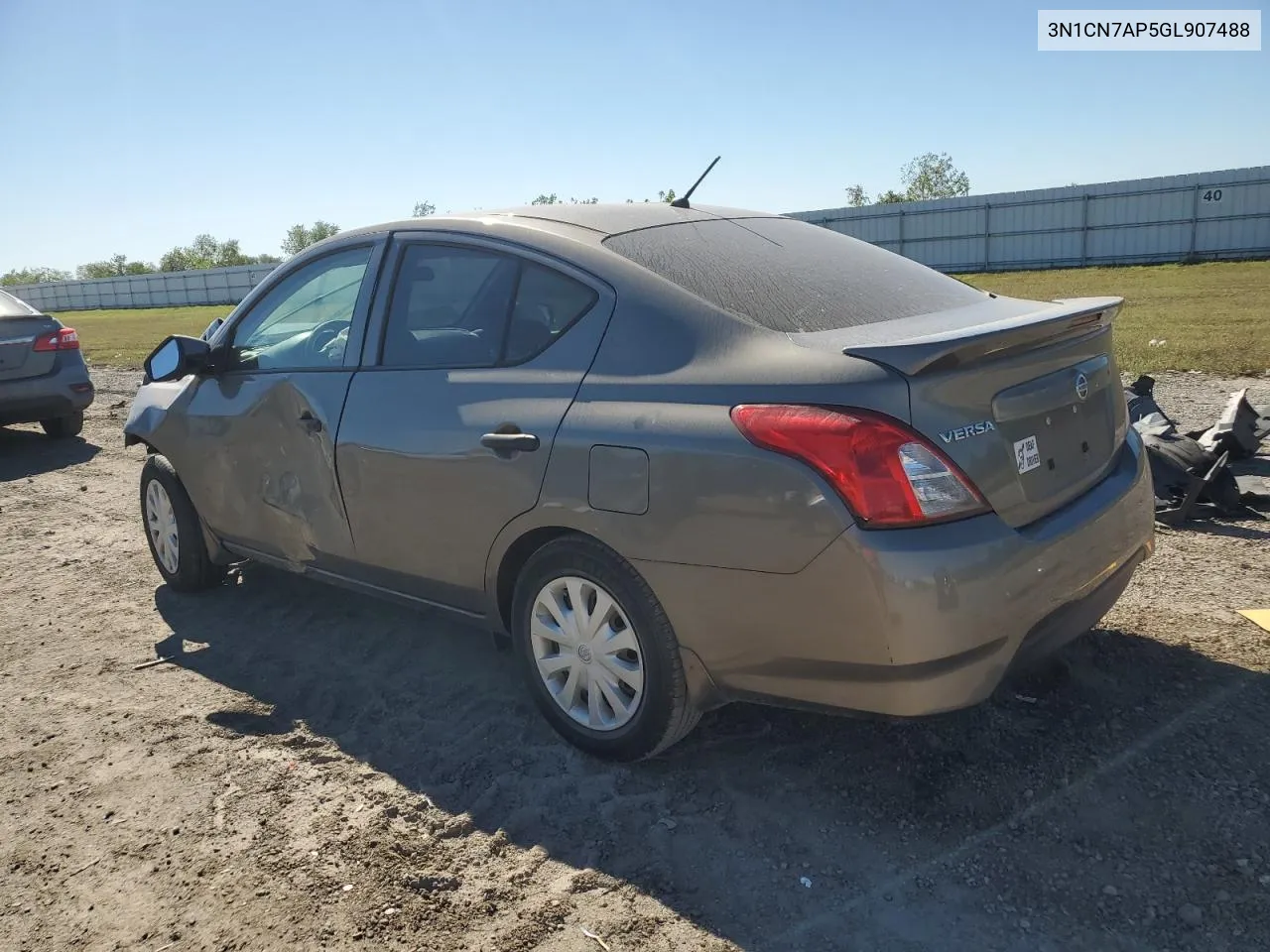 2016 Nissan Versa S VIN: 3N1CN7AP5GL907488 Lot: 80927474