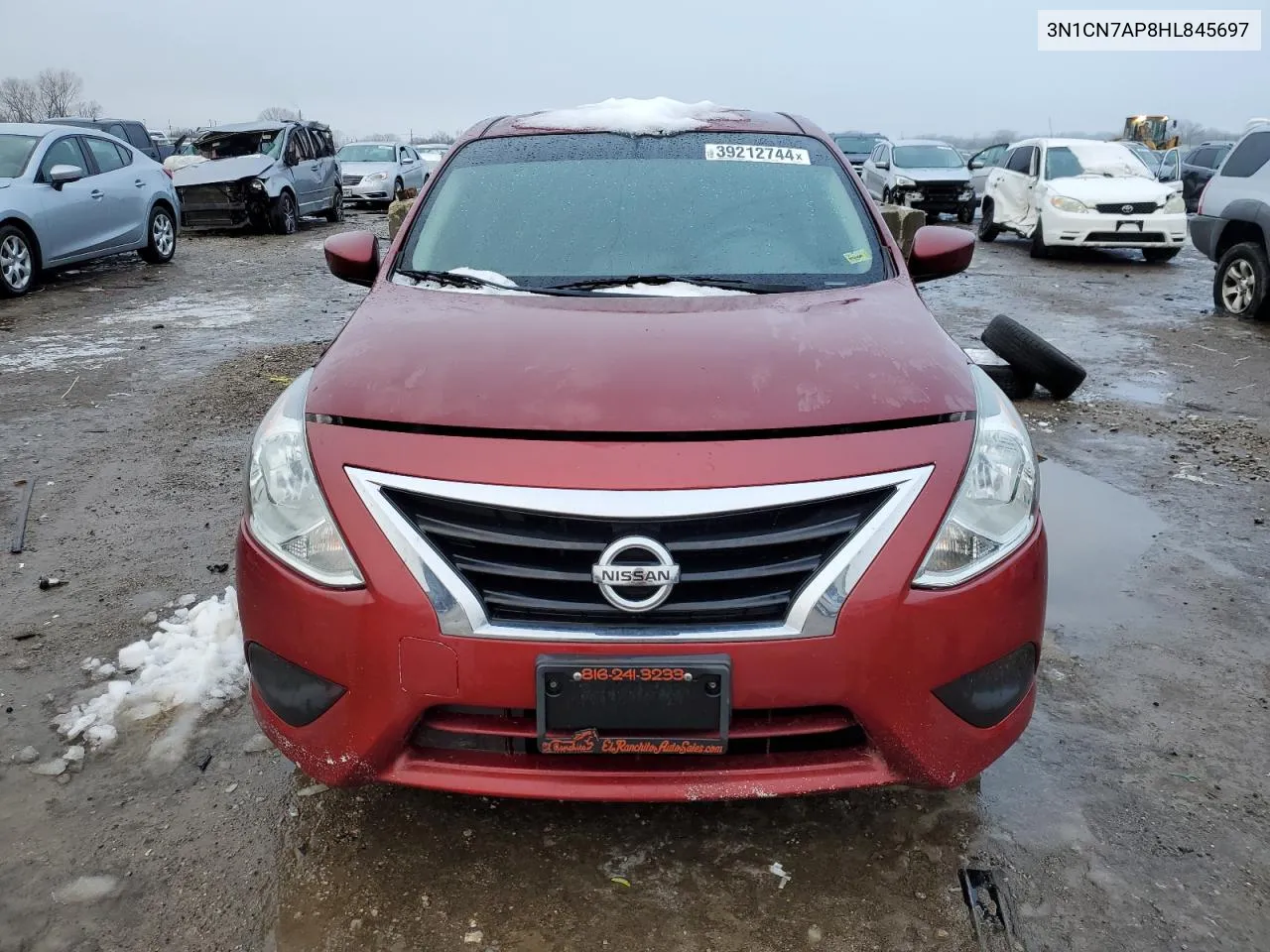 2017 Nissan Versa S VIN: 3N1CN7AP8HL845697 Lot: 39212744