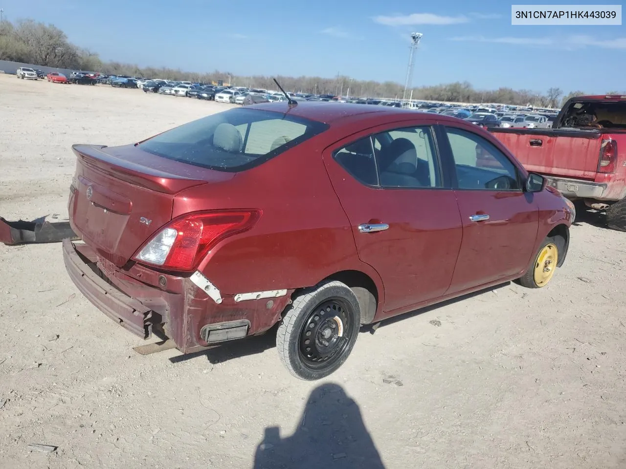 2017 Nissan Versa S VIN: 3N1CN7AP1HK443039 Lot: 45646254