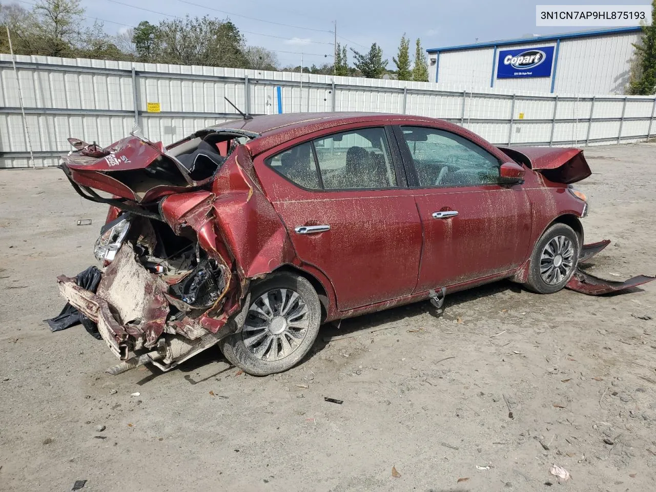 2017 Nissan Versa S VIN: 3N1CN7AP9HL875193 Lot: 45905664