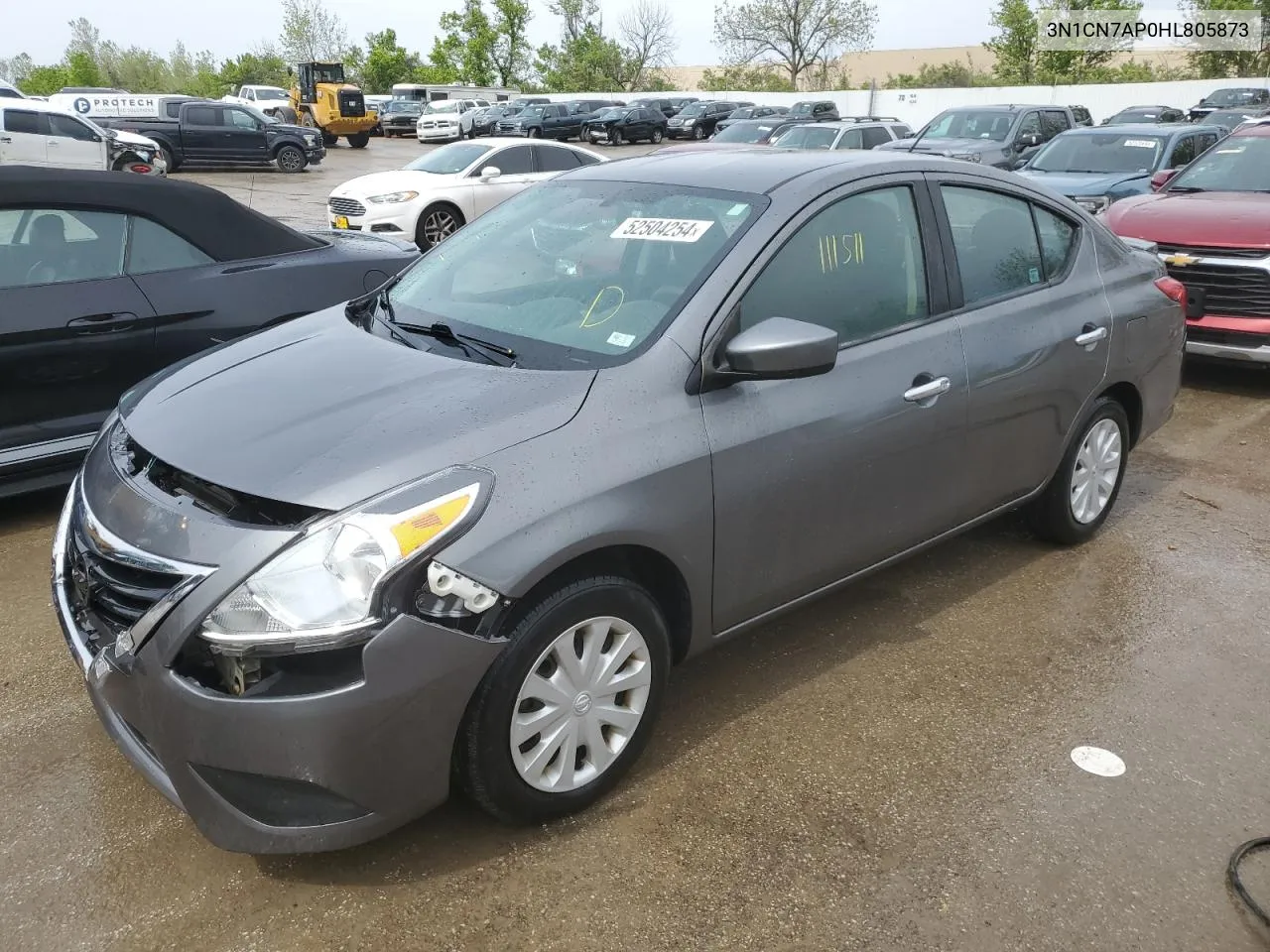 2017 Nissan Versa S VIN: 3N1CN7AP0HL805873 Lot: 52504254