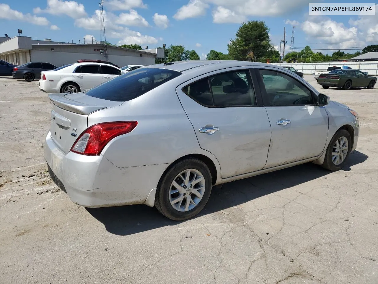 2017 Nissan Versa S VIN: 3N1CN7AP8HL869174 Lot: 56857474