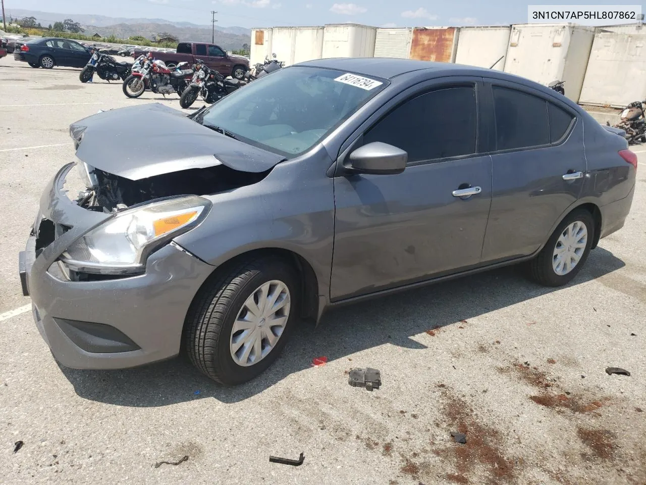 2017 Nissan Versa S VIN: 3N1CN7AP5HL807862 Lot: 64116794