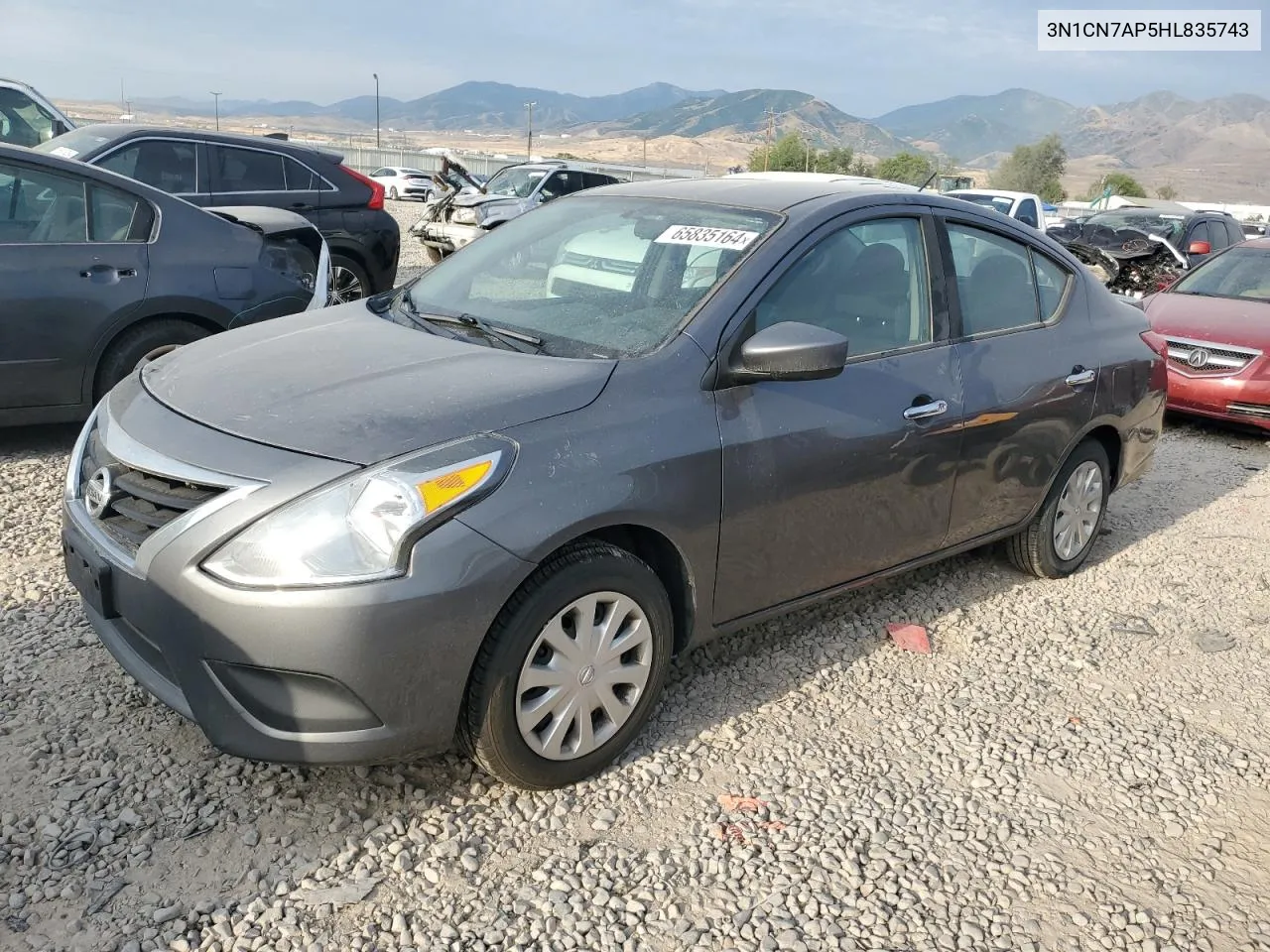 2017 Nissan Versa S VIN: 3N1CN7AP5HL835743 Lot: 65835164