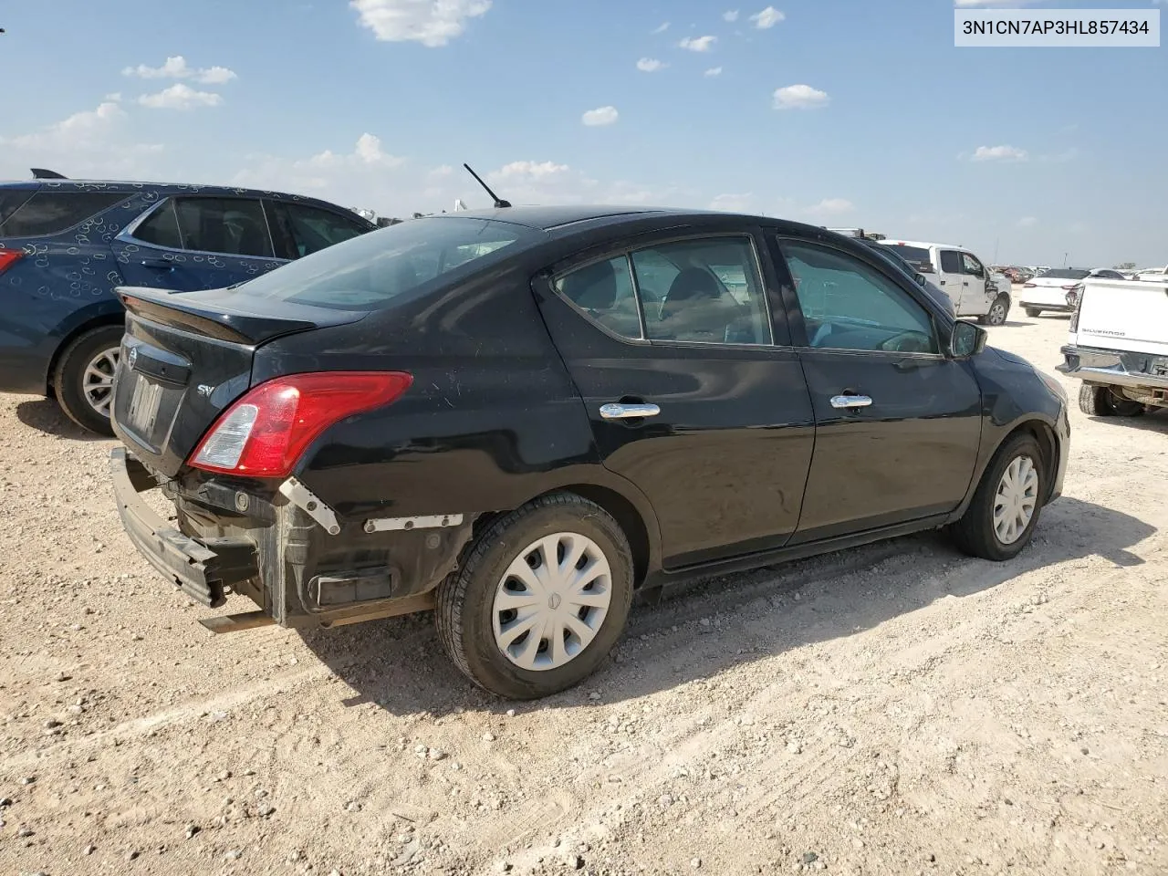 2017 Nissan Versa S VIN: 3N1CN7AP3HL857434 Lot: 66606644